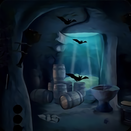 蓝色财宝洞穴逃生游戏